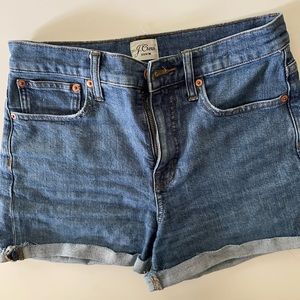 J Crew high rise denim shorts